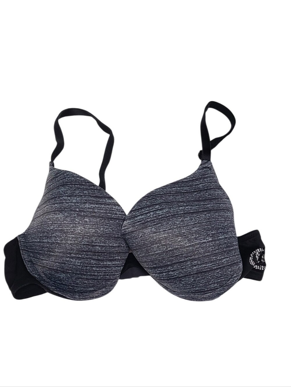 PINK Victoria's Secret Underwire Black & Heather Gray Push-up Bra 34B